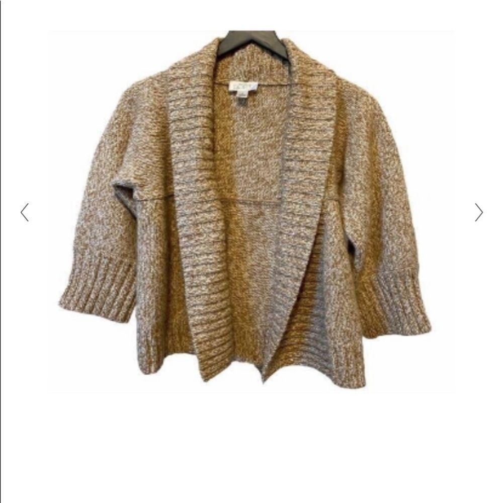 Ann Taylor LOFT Open Front Cardigan Chunky Cable Knit Sweater Size Medium
